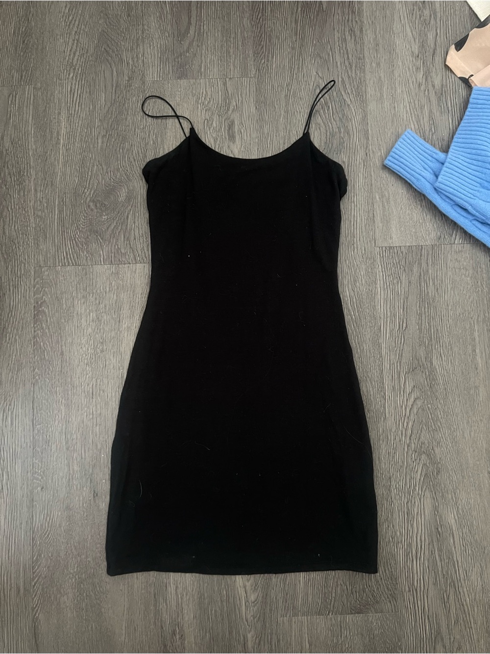 Wilfred Black Mini Slip Dress with Spaghetti Straps